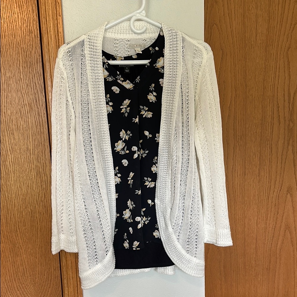 White cardigan with tank